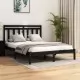 Рамка за легло, черна, масивно дърво, 150x200 см, 5FT King Size