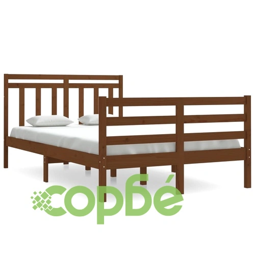 Рамка за легло меденокафява дърво 120x190 см Small Double ➤ топ цена ➤ sorbe.bg