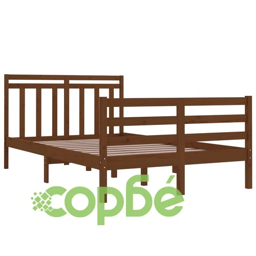 Рамка за легло меденокафява дърво 120x190 см Small Double ➤ топ цена ➤ sorbe.bg