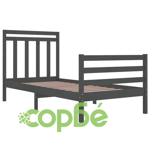 Рамка за легло, сива, дърво масив, 90х200 см ➤ топ цена ➤ sorbe.bg