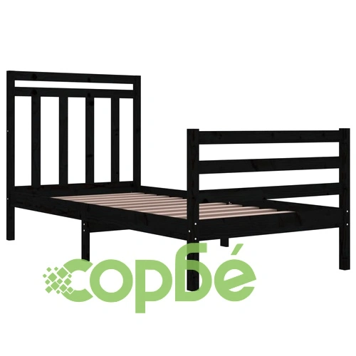 Рамка за легло, черна, дърво масив, 90х200 см ➤ топ цена ➤ sorbe.bg