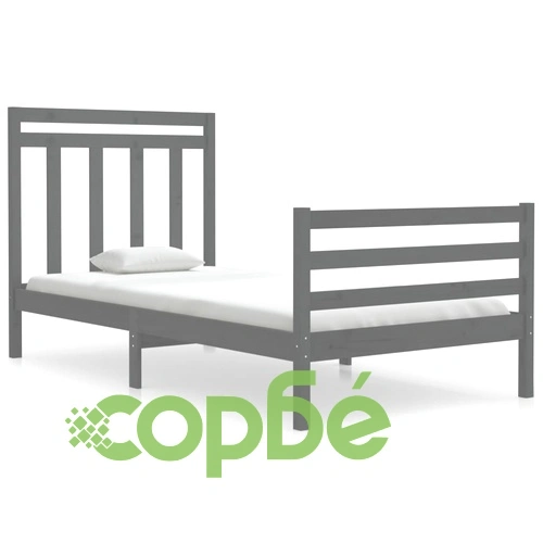 Рамка за легло, сива, дърво масив, 100х200 см ➤ топ цена ➤ sorbe.bg