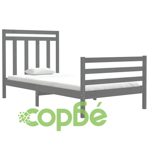 Рамка за легло, сива, дърво масив, 100х200 см ➤ топ цена ➤ sorbe.bg