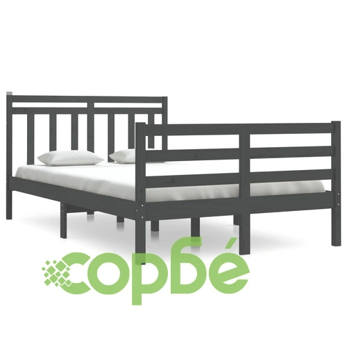Рамка за легло, сива, масивно дърво, 120х200 см ➤ топ цена ➤ sorbe.bg