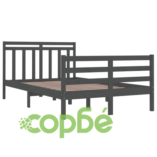 Рамка за легло, сива, масивно дърво, 120х200 см ➤ топ цена ➤ sorbe.bg