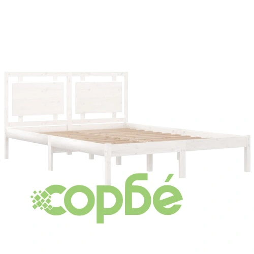 Рамка за легло, бяла, дърво масив, 140x190 см ➤ топ цена ➤ sorbe.bg