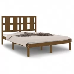 Рамка за легло, меденокафява, бор масив, 140x200 см