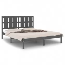 Рамка за легло, сива, бор масив, 160х200 см