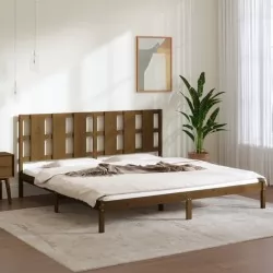 Рамка за легло, меденокафява, бор масив, 200x200 см