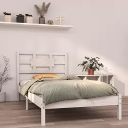 Рамка за легло бяла дърво масив 90x190 см 3FT Single