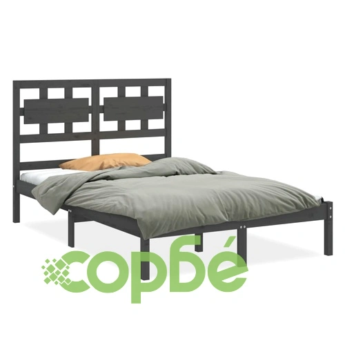 Рамка за легло, сива, дърво масив, 120х200 см ➤ топ цена ➤ sorbe.bg