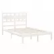 Рамка за легло, бяла, дърво масив, 140x200 см