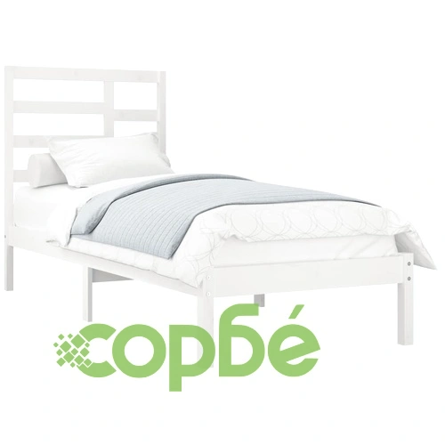 Рамка за легло, бяла, дърво масив, 90х200 см ➤ топ цена ➤ sorbe.bg