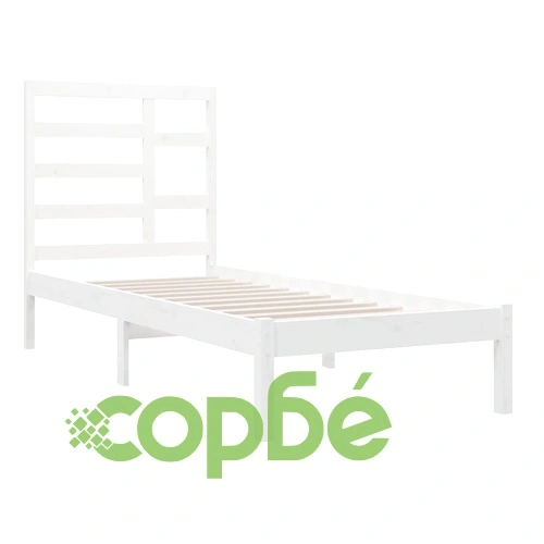 Рамка за легло, бяла, дърво масив, 90х200 см ➤ топ цена ➤ sorbe.bg