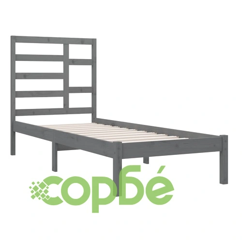 Рамка за легло, сива, дърво масив, 90х200 см ➤ топ цена ➤ sorbe.bg