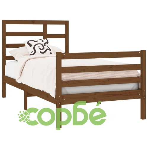 Рамка за легло меденокафява дърво 75x190 см Small Single ➤ топ цена ➤ sorbe.bg