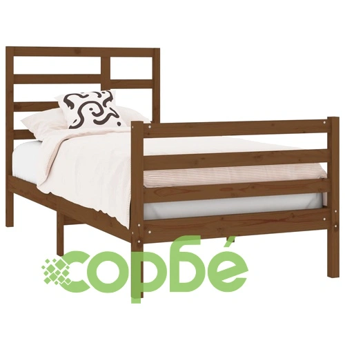 Рамка за легло меденокафява дърво 75x190 см Small Single ➤ топ цена ➤ sorbe.bg