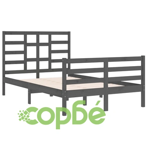 Рамка за легло, сива, масивно дърво, 120х200 см ➤ топ цена ➤ sorbe.bg