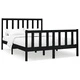 Рамка за легло, черна, бор масив, 160х200 см
