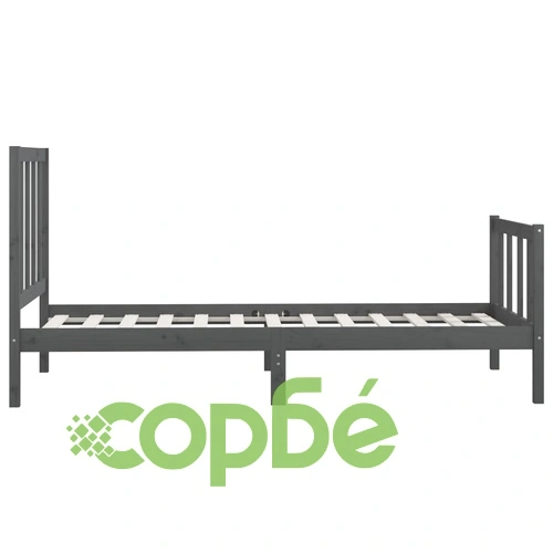 Рамка за легло, сива, масивно дърво, 90х200 см ➤ топ цена ➤ sorbe.bg