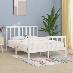 Рамка за легло, бяла, дърво масив, 150x200 см, 5FT King Size