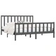 Рамка за легло, сива, дърво масив, 200х200 см