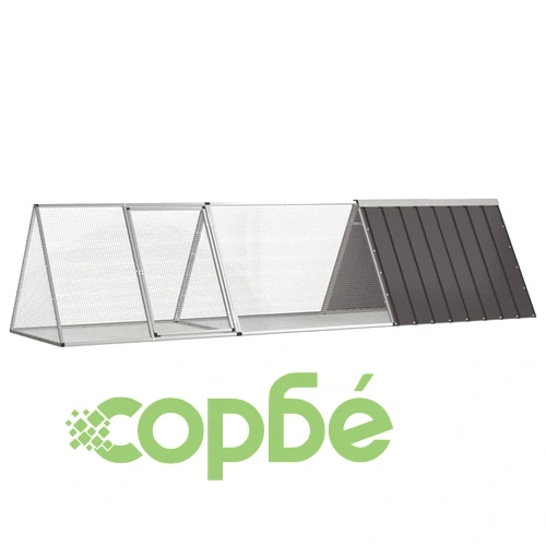 Клетка за зайци антрацит 302,5x80,5x71 см поцинкована стомана ➤ топ цена ➤ sorbe.bg