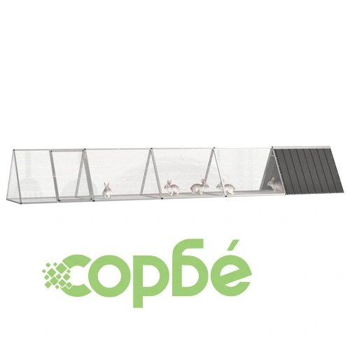 Клетка за зайци антрацит 504,5x80,5x71 см поцинкована стомана ➤ топ цена ➤ sorbe.bg