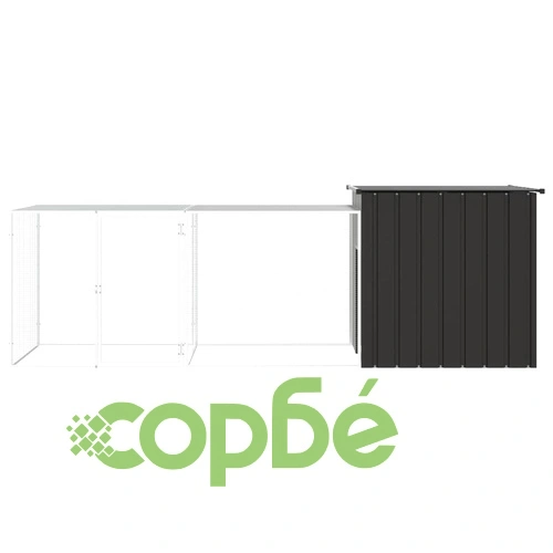 Клетка за пилета, антрацит, 300x91x100 см, поцинкована стомана ➤ топ цена ➤ sorbe.bg