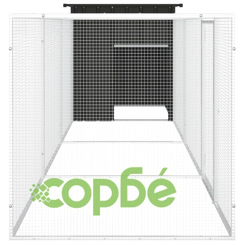 Клетка за пилета, антрацит, 400x91x100 см, поцинкована стомана ➤ топ цена ➤ sorbe.bg