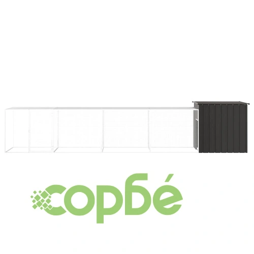 Клетка за пилета, антрацит, 500x91x100 см, поцинкована стомана ➤ топ цена ➤ sorbe.bg