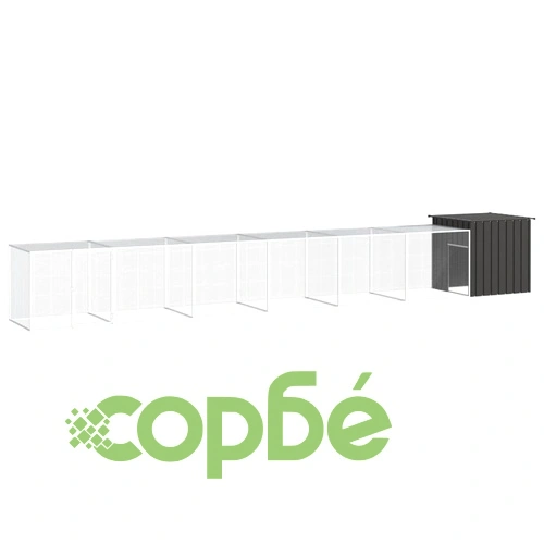 Клетка за пилета, антрацит, 700x91x100 см, поцинкована стомана ➤ топ цена ➤ sorbe.bg