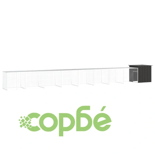 Клетка за пилета, антрацит, 900x91x100 см, поцинкована стомана ➤ топ цена ➤ sorbe.bg