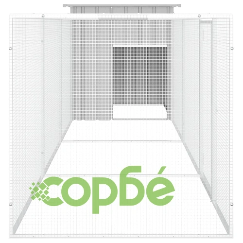 Клетка за пилета сива 400x91x100 см поцинкована стомана ➤ топ цена ➤ sorbe.bg