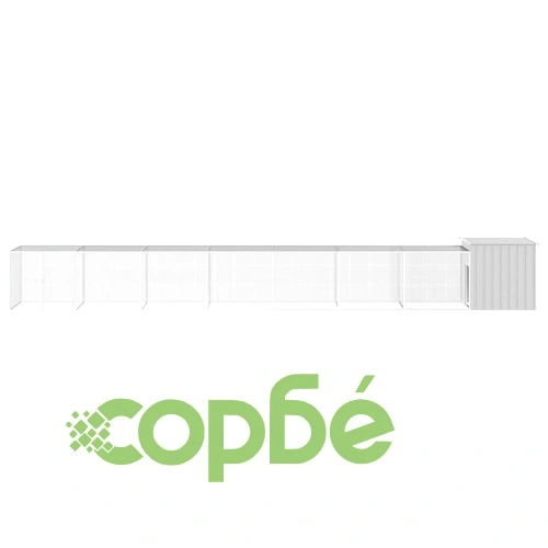 Клетка за пилета сива 700x91x100 см поцинкована стомана ➤ топ цена ➤ sorbe.bg