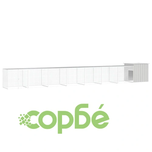 Клетка за пилета сива 800x91x100 см поцинкована стомана ➤ топ цена ➤ sorbe.bg