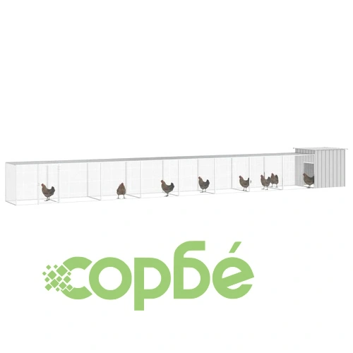 Клетка за пилета сива 900x91x100 см поцинкована стомана ➤ топ цена ➤ sorbe.bg