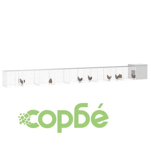 Клетка за пилета сива 1000x91x100 см поцинкована стомана ➤ топ цена ➤ sorbe.bg