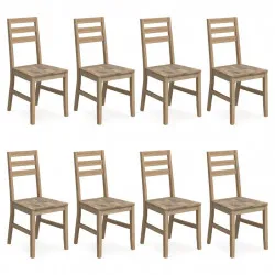 Градински трапезни столове, 8 бр, акация масив