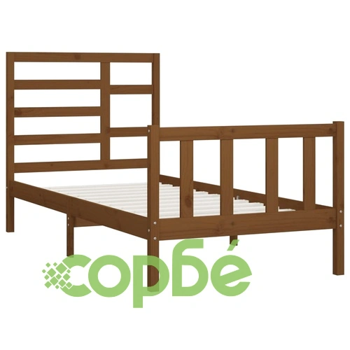 Рамка за легло, меденокафява, борово дърво масив, 90x200 см ➤ топ цена ➤ sorbe.bg