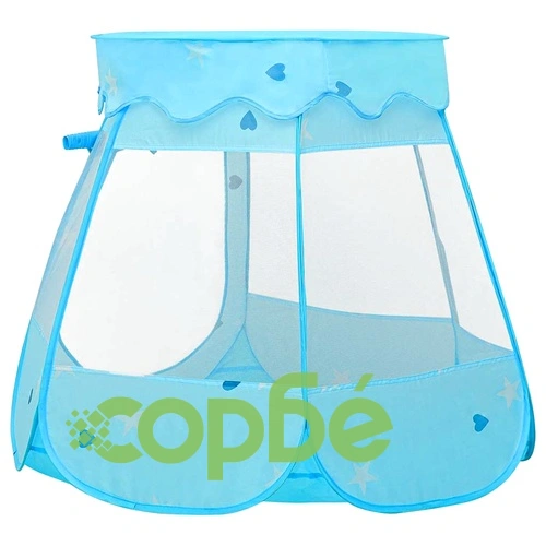 Детска палатка за игра с 250 топки, синя, 102x102x82 см ➤ топ цена ➤ sorbe.bg