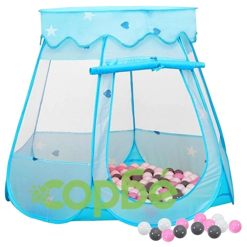 Детска палатка за игра с 250 топки, синя, 102x102x82 см ➤ топ цена ➤ sorbe.bg