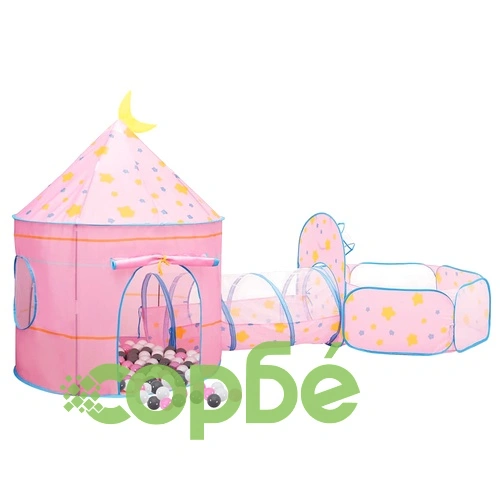 Детска палатка за игра с 250 топки розова 301x120x128 см ➤ топ цена ➤ sorbe.bg