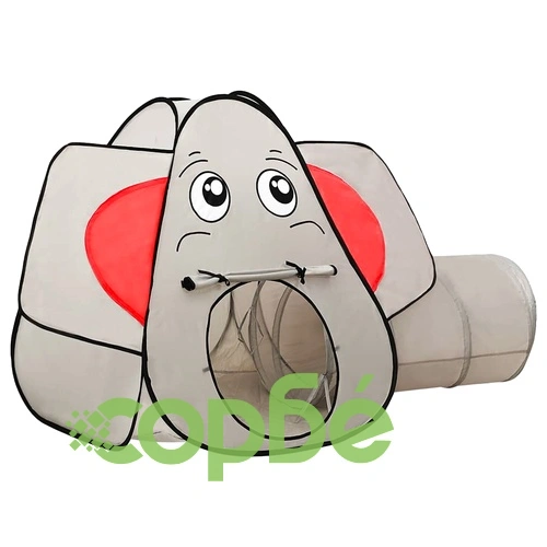 Детска палатка за игра слонче, с 250 топки, сива, 174x86x101 см ➤ топ цена ➤ sorbe.bg