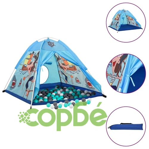 Детска палатка за игра с 250 топки, синя, 120x120x90 см ➤ топ цена ➤ sorbe.bg