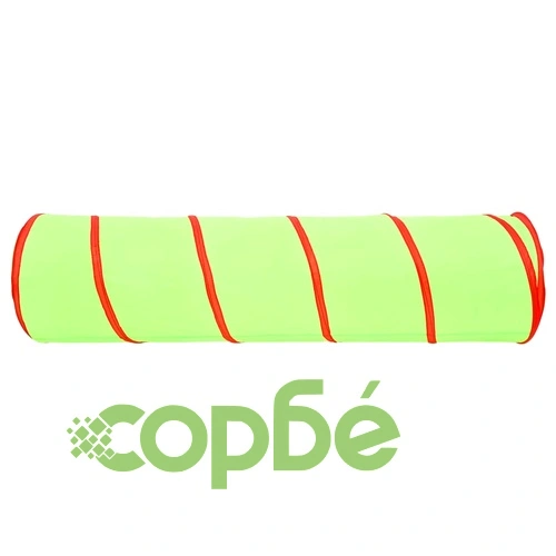 Детски тунел за игра с 250 топки, зелен, 175 см, полиестер ➤ топ цена ➤ sorbe.bg