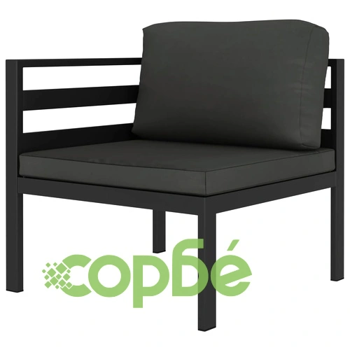 Градински комплект от 7 части с възглавници, алуминий, антрацит ➤ топ цена ➤ sorbe.bg