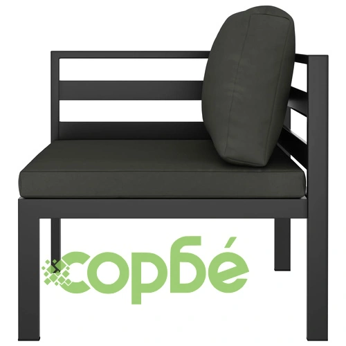 Градински комплект от 7 части с възглавници, алуминий, антрацит ➤ топ цена ➤ sorbe.bg