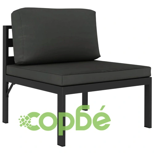 Градински комплект от 7 части с възглавници, алуминий, антрацит ➤ топ цена ➤ sorbe.bg