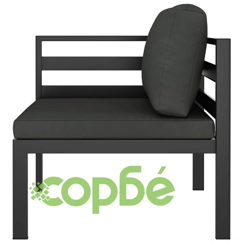 Градински комплект от 8 части с възглавници, алуминий, антрацит ➤ топ цена ➤ sorbe.bg